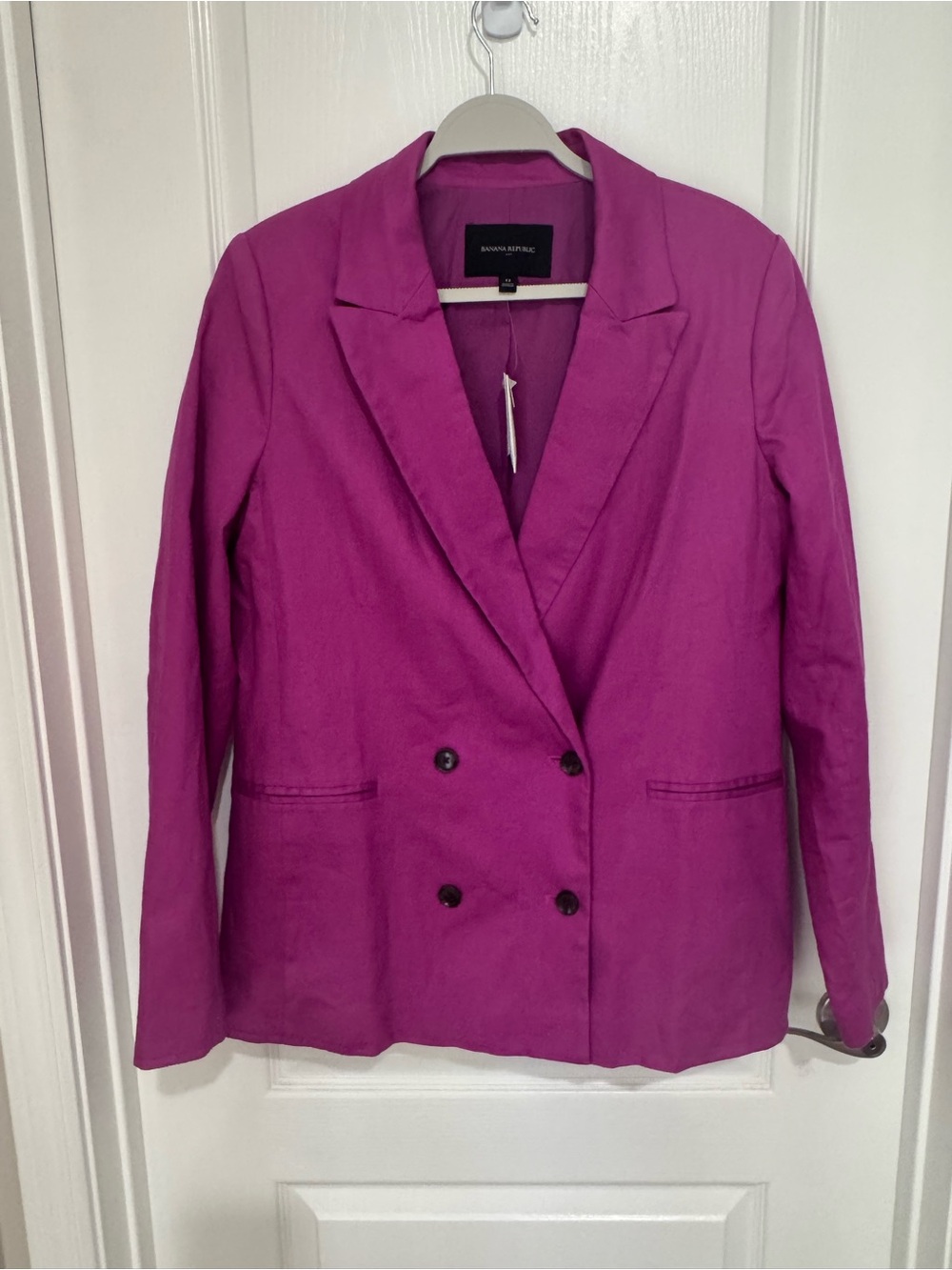 Banana Republic Magenta Double-Breasted Blazer